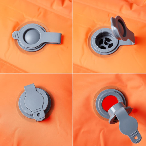 Colchón de camping autoinflable y almohadas 2 personas naranja M 4