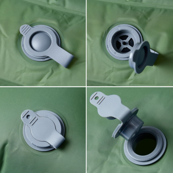 Colchón de camping autoinflable con almohadas 2 personas verde M 4