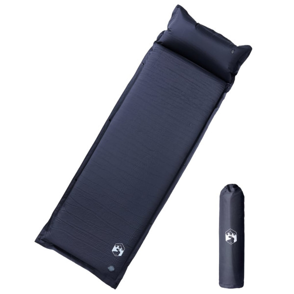 Colchón de camping autoinflable con almohada integrada gris D