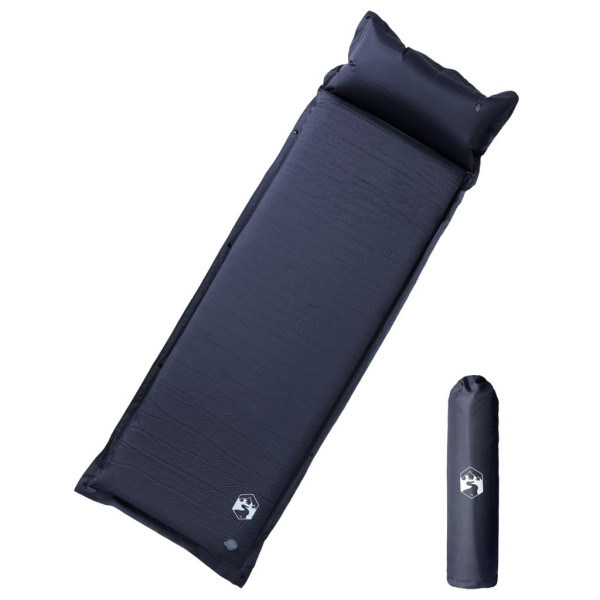 Colchón de camping autoinflable con almohada integrada gris D