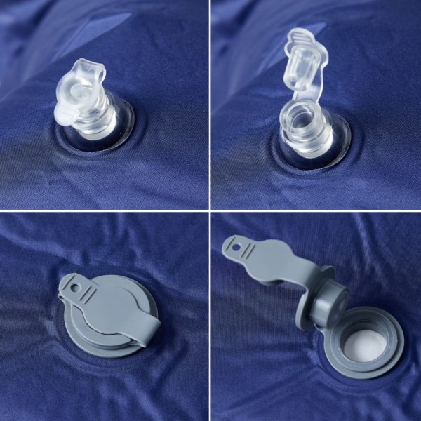 Colchón camping autoinflable con almohada integrada azul marino M 4