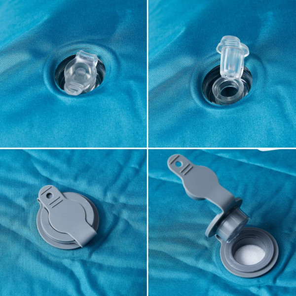 Colchón de camping autoinflable con almohada integrada turquesa M 4