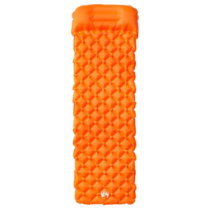 Colchón inflable de camping con almohada integrada naranja H
