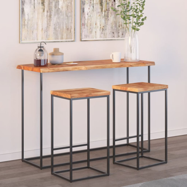 Tablero rectangular madera de acacia borde vivo 140x40x2.5 cm D