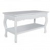 Mesa de centro com 2 prateleiras MDF branco 2