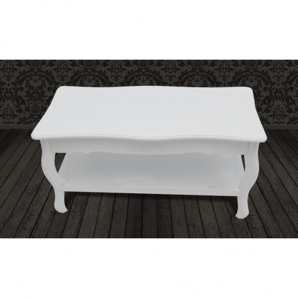 Mesa de centro de 2 niveles de MDF blanca M 5