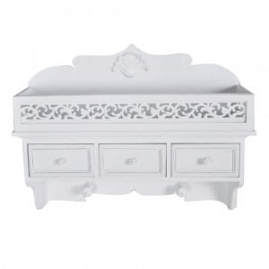 Estante De Pared Con 3 Cajones Blanco H