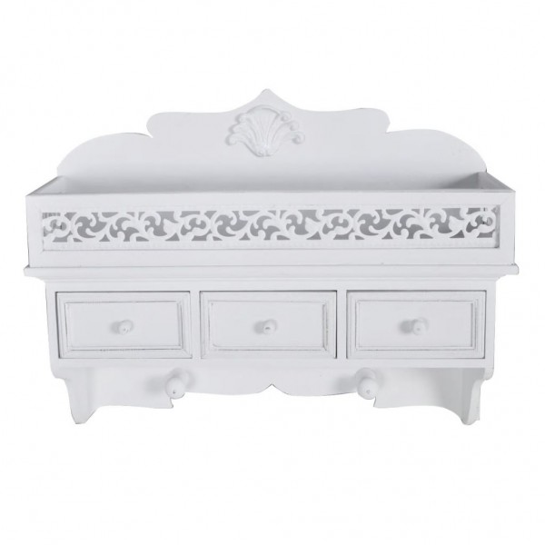 Estante De Pared Con 3 Cajones Blanco M 2