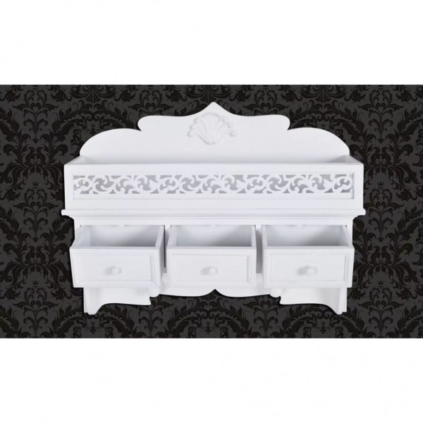 Estante De Pared Con 3 Cajones Blanco M 4