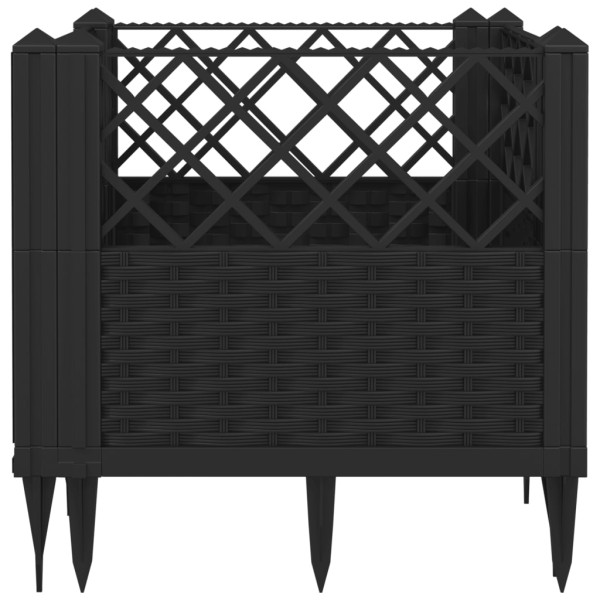 Jardinera con clavijas PP negro 43.5x43.5x43.5 cm M 5