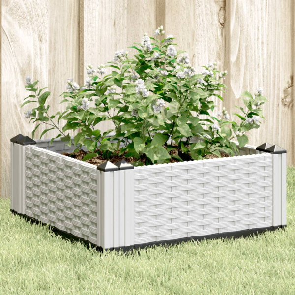 Jardinera con clavijas PP blanco 42.5x42.5x28.5 cm D