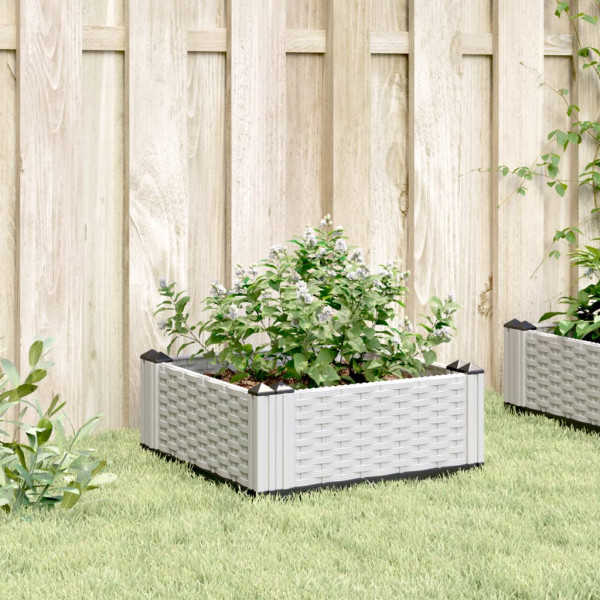 Jardinera con clavijas PP blanco 42.5x42.5x28.5 cm M 3