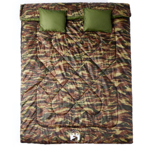 Saco de dormir doble y almohadas camping adultos 3-4 estaciones H