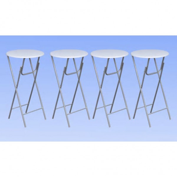 Mesas altas plegables 4 unidades MDF blancas M 5