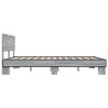 Estructura cama madera ingeniería metal gris Sonoma 150x200 cm 5