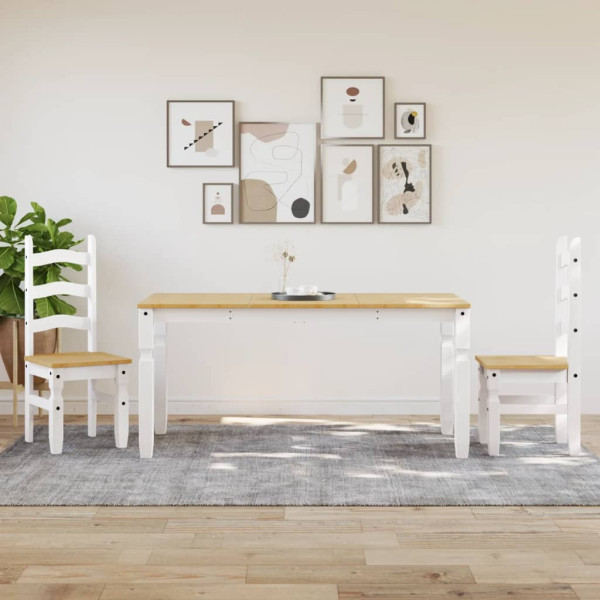Mesa de comedor Corona madera maciza pino blanco 160x80x75 cm M 3