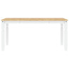 Mesa de jantar Corona 160x80x75 cm madeira pinho maciça branco 4