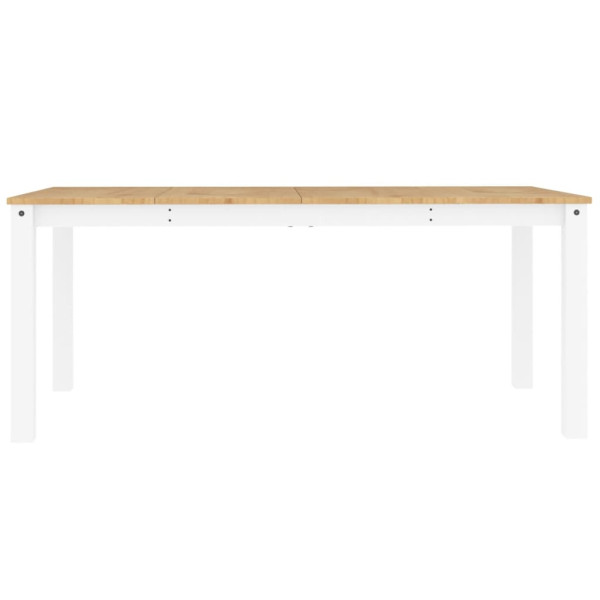 Mesa de jantar Panama 180x90x75 cm madeira pinho maciça branco M 4
