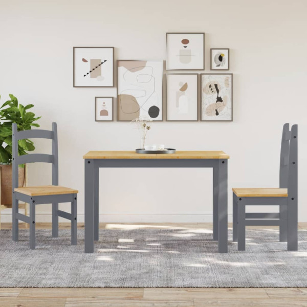 Sillas de comedor 2 uds madera maciza de pino gris 40x46x99 cm M 3