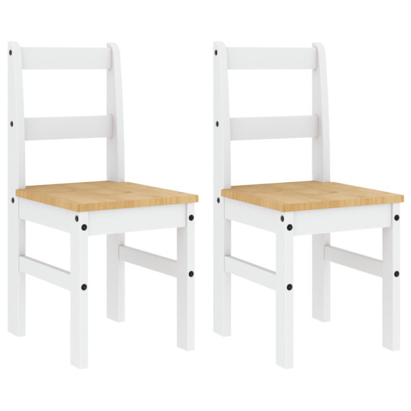 Cadeiras de jantar 2 pcs Panama 40x46x90 cm pinho maciço branco M 2