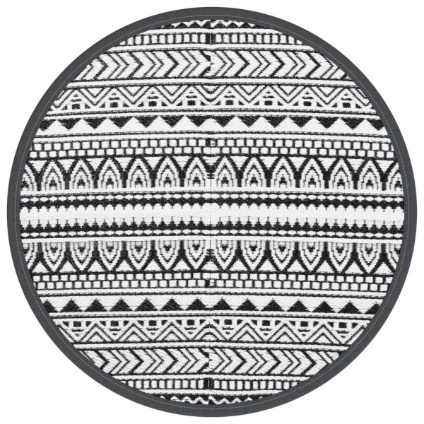 Tapete de exterior Ø120 cm ARAKIL PP preto M 2