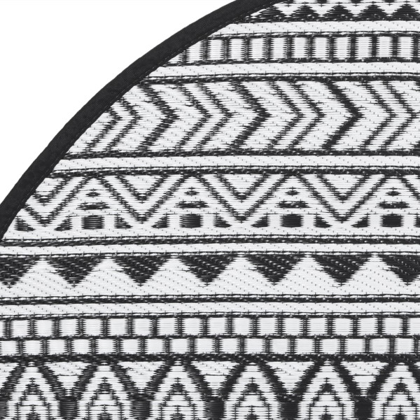 Alfombra de exterior PP negro Ø120 cm M 4