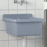 Fregadero lavabo de pared resina gris 40x40x24 cm 1