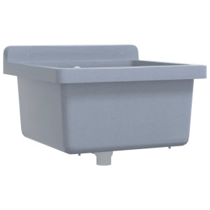 Fregadero lavabo de pared resina gris 40x40x24 cm H