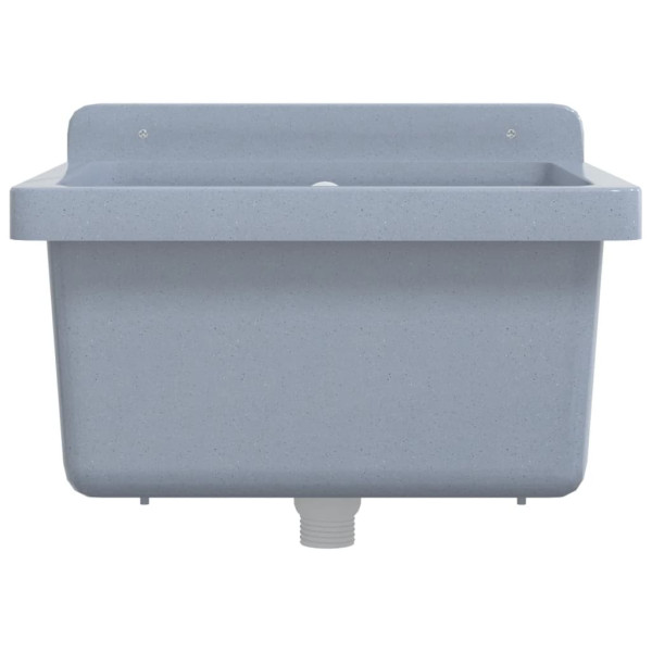 Fregadero lavabo de pared resina gris 40x40x24 cm M 4