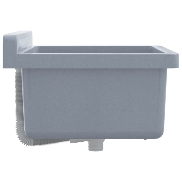 Fregadero lavabo de pared resina gris 40x40x24 cm M 5