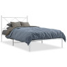 Estructura de cama de metal con cabecero blanco 100x190 cm 1