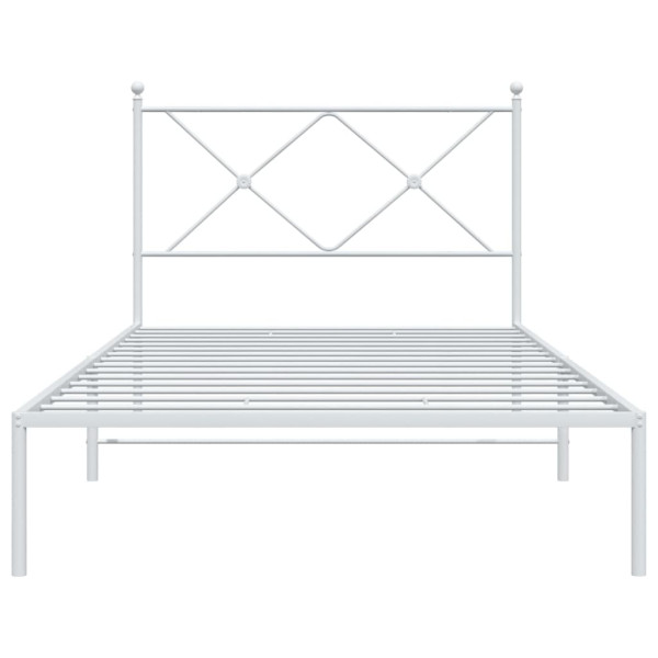 Estrutura de cama com cabeceira 100x190 cm metal branco M 4