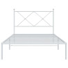 Estrutura de cama com cabeceira 100x190 cm metal branco 4