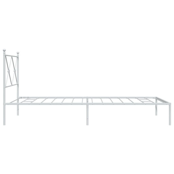 Estrutura de cama com cabeceira 100x190 cm metal branco M 5