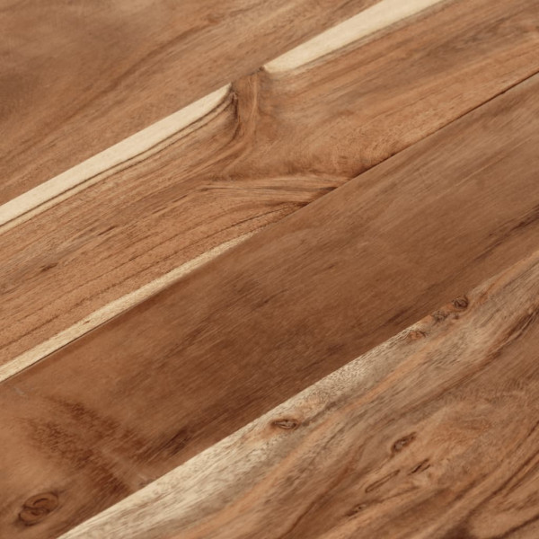 Mesa de centro acero inoxidable y madera maciza acacia plateado M 5