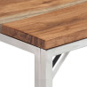 Mesa consola acero inoxidable y madera maciza acacia plateada 4