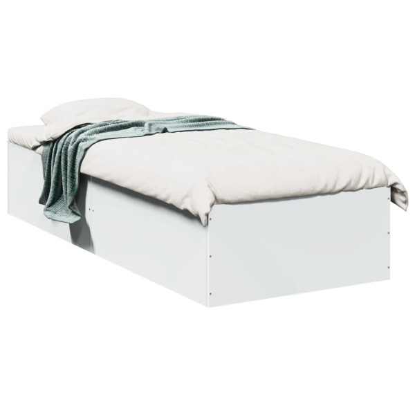Estructura de cama madera de ingeniería blanca 75x190 cm D