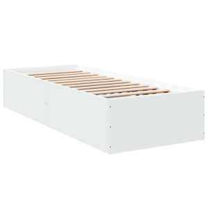 Estructura de cama madera de ingeniería blanca 75x190 cm H