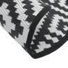 Alfombra de exterior PP blanco y negro Ø200 cm 4