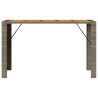 Mesa de jardín superficie de madera ratán PE gris 185x80x110 cm 5
