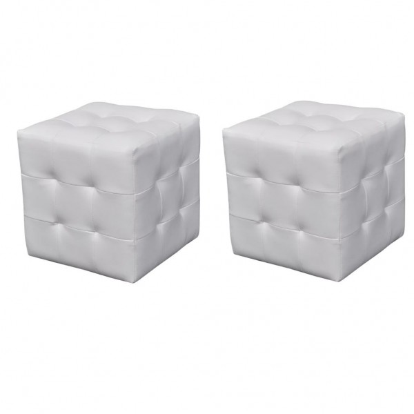 Taburetes cubo blancos D