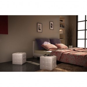 Bancos em cubo 2 pcs branco H