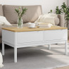 Mesa de centro FLORO 99x55.5x45 cm madeira pinho maciça branco 1