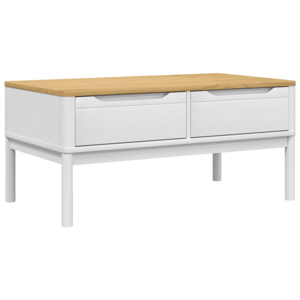 Mesa de centro FLORO 99x55.5x45 cm madeira pinho maciça branco M 2