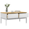 Mesa de centro FLORO 99x55.5x45 cm madeira pinho maciça branco 4