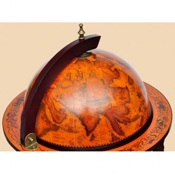 Suporte para garrafas de vinho forma de globo madeira eucalipto M 4