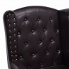 Sillón con reposapiés cuero sintético marrón oscuro 3