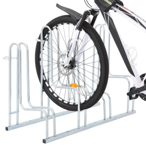 Soporte para 4 bicicletas suelo independiente acero galvanizado H
