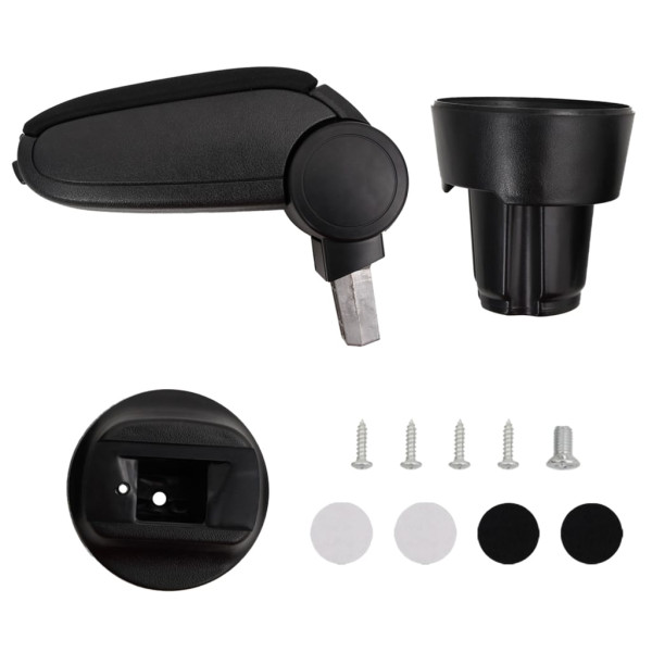 Reposabrazos para coche ABS negro 13x33x(33-49) cm D