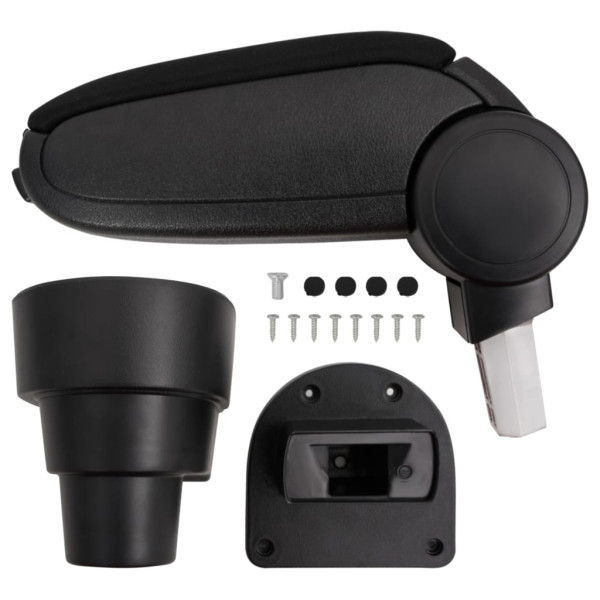 Reposabrazos para coche ABS negro 15.5x32x(41-54) cm D